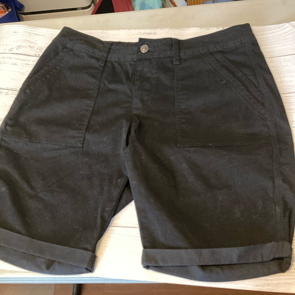 Black Work Casual Long Shorts - 10” in seam